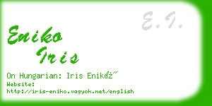 eniko iris business card